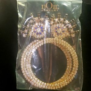 NEW NOIR LARGE EVIL EYE POST EARRINGS